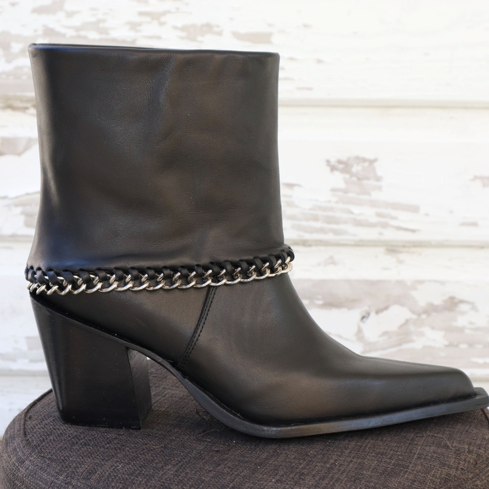 BOTA BAJA CUERO /MALLA METALICA - Imagen 4