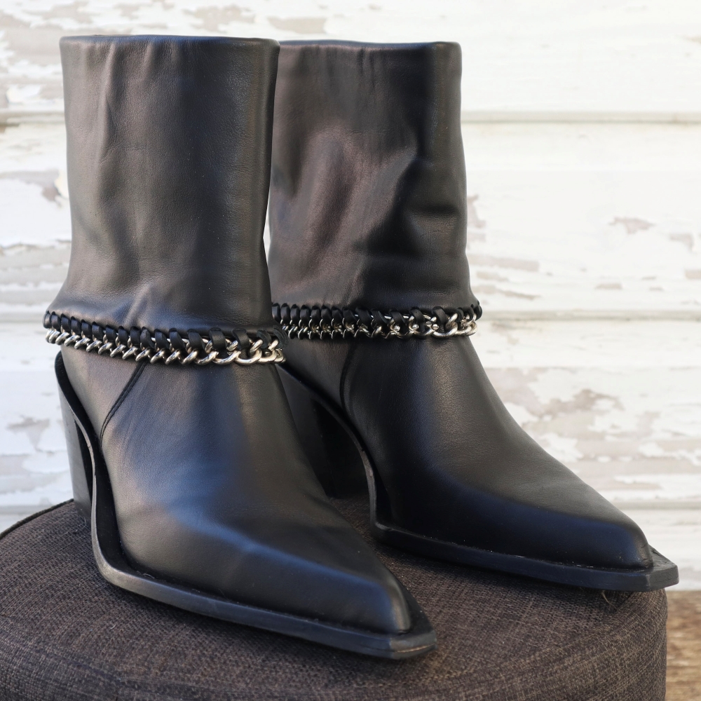 BOTA BAJA CUERO /MALLA METALICA - Imagen 5