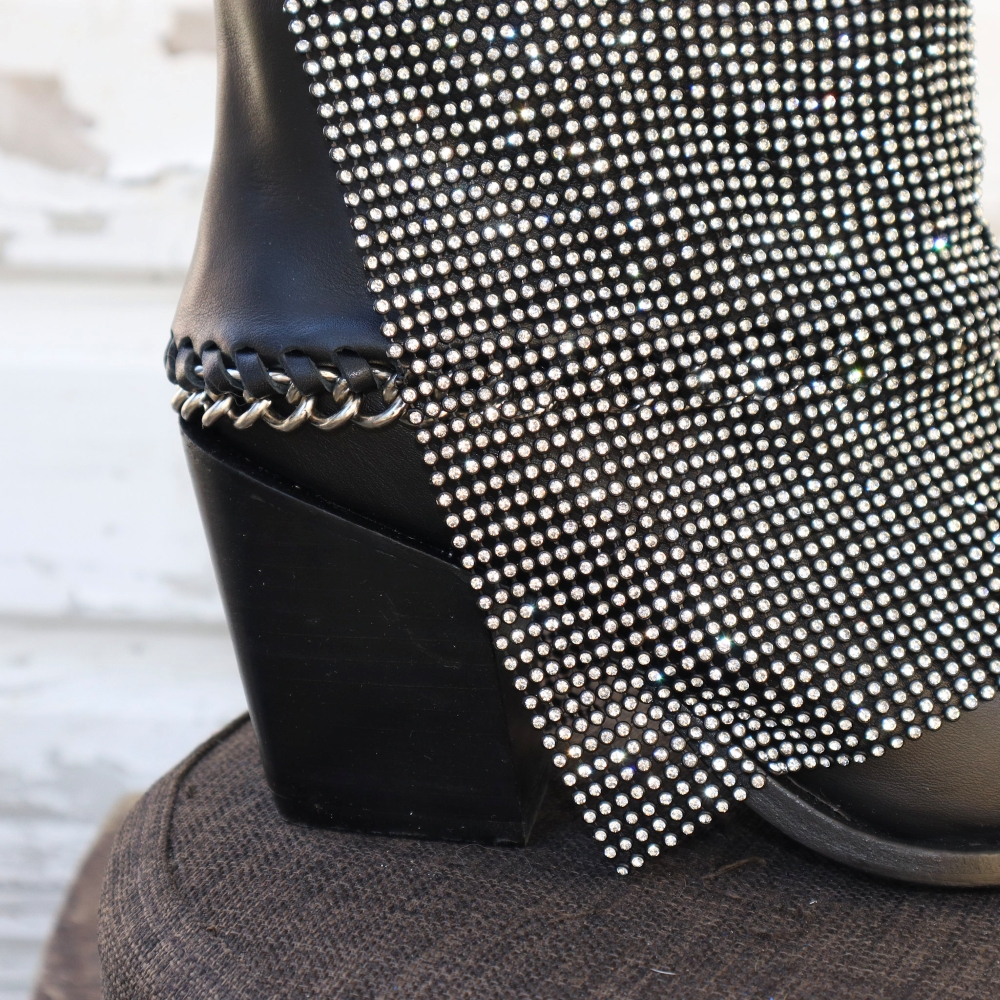 BOTA BAJA CUERO /MALLA METALICA - Imagen 2